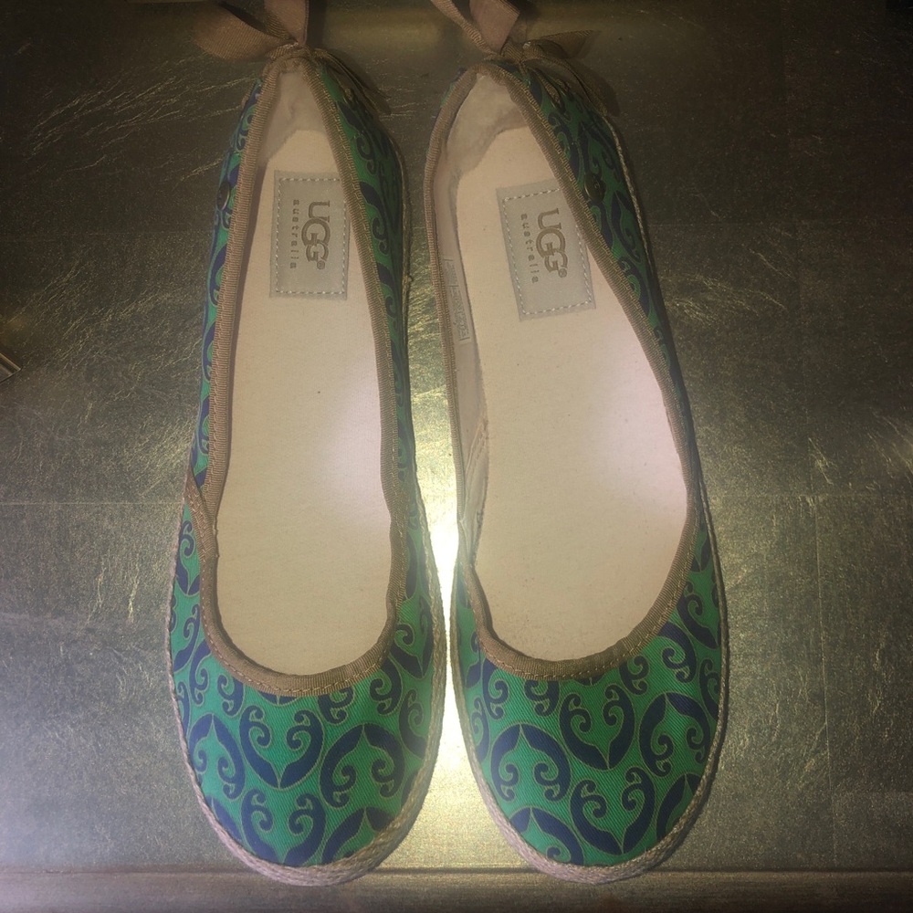 UGG Green/Blue Indah M Espadrilles NEW Never Worn NWOT